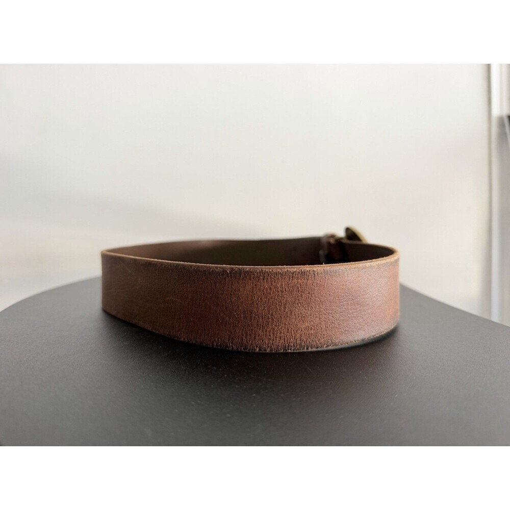 American Eagle Outfitters Women’s Brown Leather Belt Small Replay With Love Buck - Picture 3 of 13